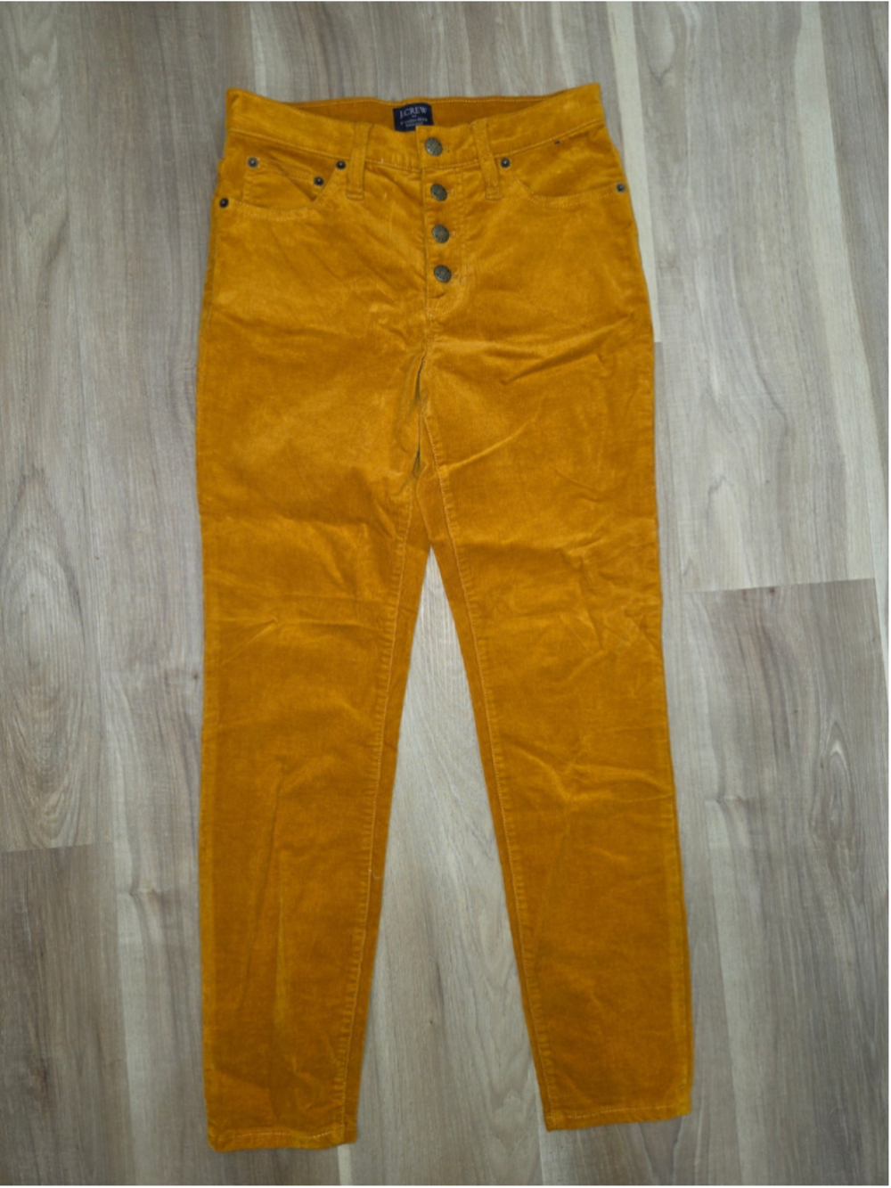 •J.Crew• Women's High-Rise Skinny Corduroy Jeans Mustard Yellow Size 26